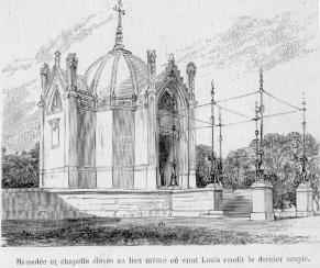 Mausol�e et chapelle �lev�s au lieu m�me o� saint Louis rendit le dernier soupir.