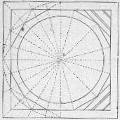 Fig. 44. - Tombe du Karafah sur plan carr�. (Construction du dod�cagone et inscription de la coupole.)