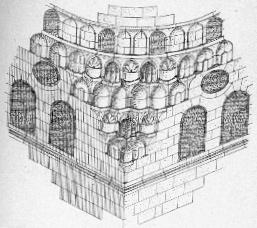 Fig. 51. - Tombe du Karafah (D�tail des stalactiques de la coupole.)