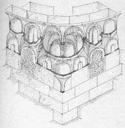 Fig. 53. - Tombe du Karafah du Caire (D�tail des stalactiques de la coupole.)