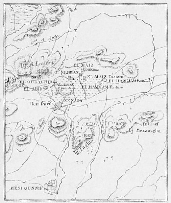 Environs de Figuig. - D'apr�s les travaux do MM. de Castries, capitaine, Delcroix et Brosclard, lieutenants.