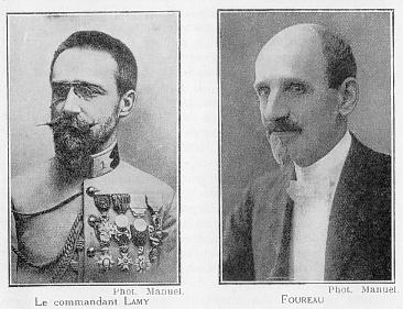 A gauche: Le commandant LAMY ; � droite: FOUREAU