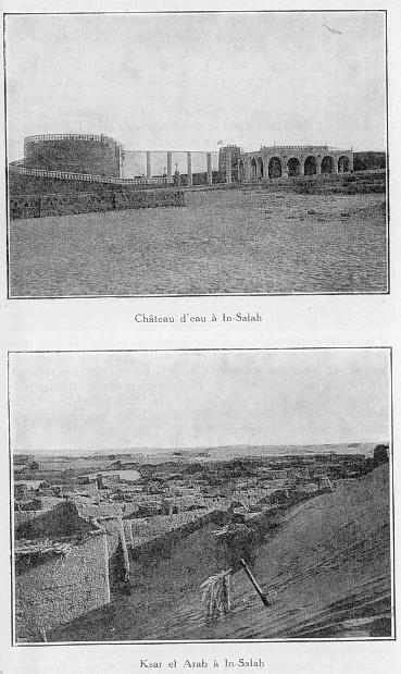 En haut: Chateau d'eau � IN-SALAH, en bas: Ksar el Arab � IN-SALAH