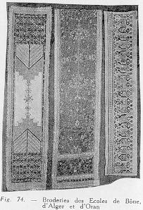 Fig. 74. - Broderies des Ecoles de B�ne, d'Alger et d'Oran