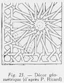 Fig. 23 - D�cor g�om�trique ( d'apr�s P. Ricard )