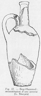 Fig. 33 - Beni-Hammad : reconstitution d'une poterie (G. Mar�ais)