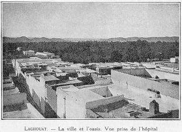 LAGHOUAT. - La ville et l'oasis. Vue prise de l'h�pital