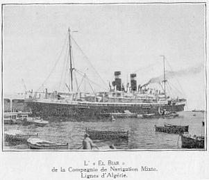 L' � EL BIAR � de la Compagnie de Navigation Mixte. Lignes d'Alg�rie.
