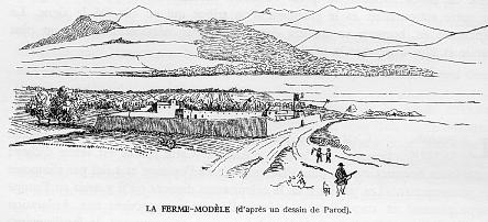 LA FERME-MODELE (d'apr�s un dessin de Parod).