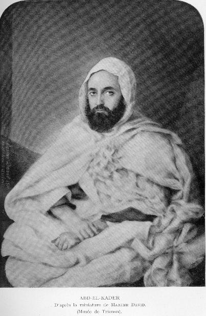 ABD-EL-KADER D'apr�s la miniature de Maxime DAVID. (Mus�e du Trianon). (Cliquer sur l'image pour une meilleure d�finition).