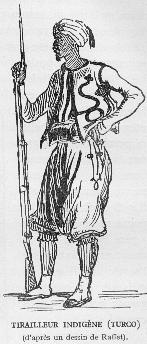 Tirailleur indig�ne (Turco). (d'apr�s un dessin de Raffet).