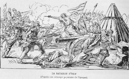 LA BATAILLE D'ISLY (d'apr�s une estampe populaire de l'�poque).