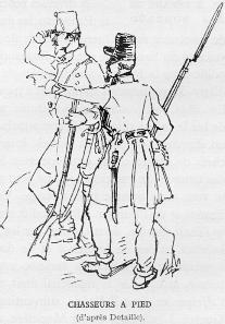 Chasseurs � pied (d'apr�s Detaille).