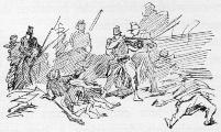 LA MORT DU SERGENT BLANDAN, d'apr�s un croquis de Raffet, cul-de-lampe.