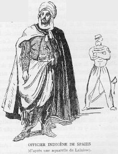 Officier indig�ne de spahis (d'apr�s une aquarelle de Lalaisse).