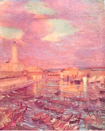 LE PORT D'ALGER D'apr�s le tableau d'Albert BESNARD. (Mus�e du Luxembourg)