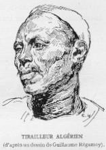 Tirailleur alg�rien (d'apr�s un dessin de Guillaume R�gamey).
