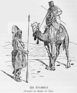 LES TOUAREGS (d'apr�s un dessin de Zier).
