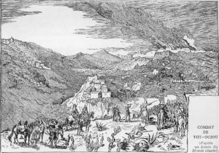 COMBAT DE TIZI-OUZOU (d'apr�s un dessin du Monde Illustr�)