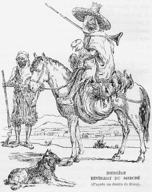 INDIG�NE REVENANT DU MARCH� (d'apr�s un dessin de Riou.)
