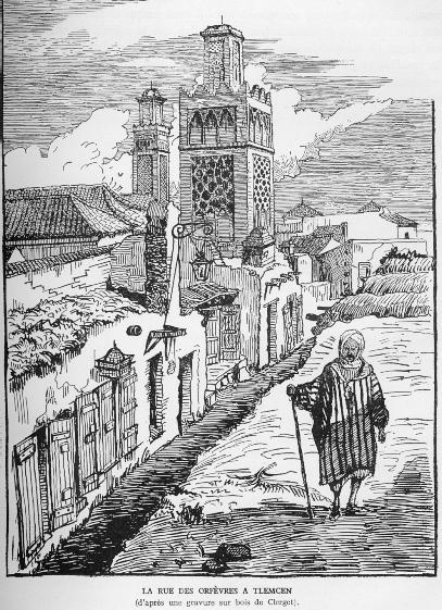 La rue des orf�vres � Tlemcem (d'apr�s une gravure sur bois de Clerget)