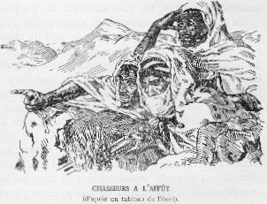 Chasseurs � l' affut (d'apr�s un tableau de Dinet)