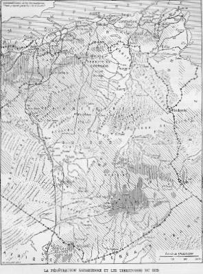La p�n�tration saharienne et les territoires du sud. Cliquer sur l'image pour une meilleure r�solution (817Ko).