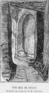 Une rue de FIGUIG (d'apr�s P.E. Dubois).