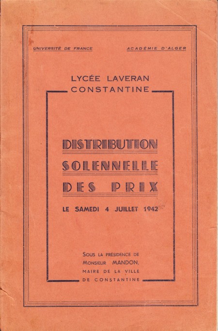 Accès à Palmarès Laveran 1942 complet