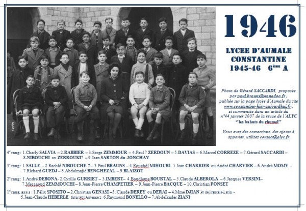 Une-A-1945-46-6èmeA-JC Heberle-P Brauns-G Saccardi
