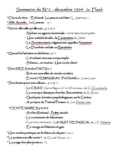 Capture-Sommaire-Flash n° 2-Décembre-1954-