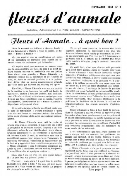 Capture-Une-Fleurs d-Aumale-novembre-1954