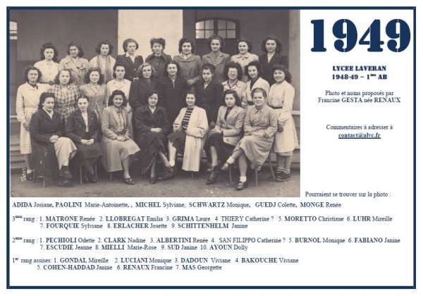 Laveran-1948-49-1èAB-Francine -Renaux
