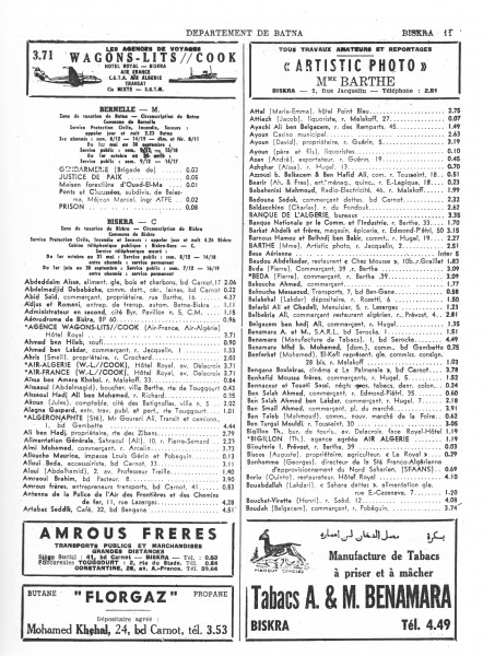 Une-Annuaire-Est-Algérie-1960-CneP11-18-Biskra