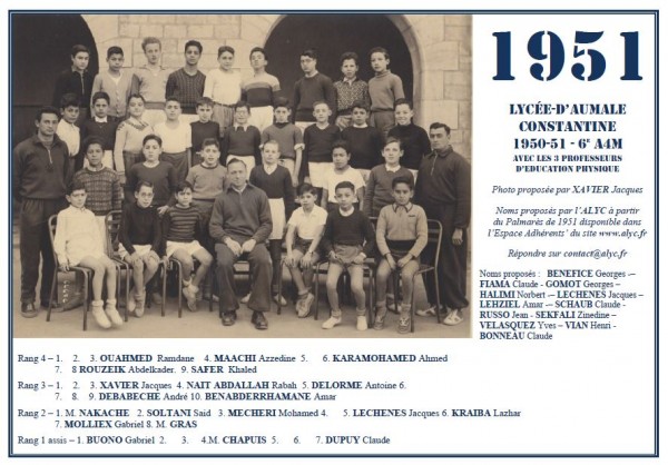 Une-Aumale-1950-51-6e A4-profs-de-gym-xavier-jacques