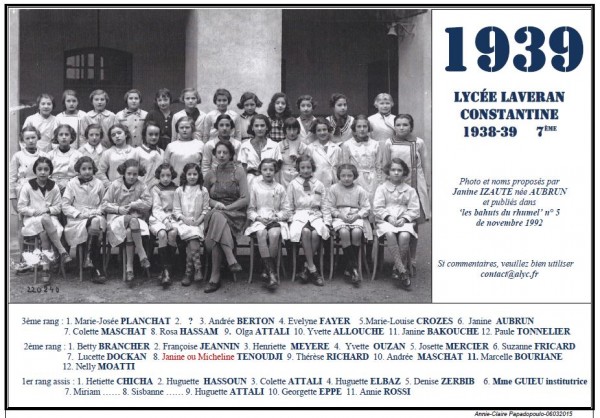 Une-L-1939-7e-Bahuts-5-Janine IZAUTE née AUBRUN