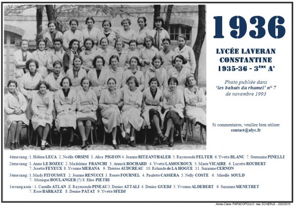 Une-Laveran-1935-36-3e A'-Bahuts n° 7-nov-1993