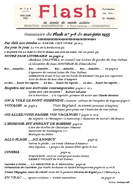 Sommaire - Flash 6-7 de Mai-Juin 1955