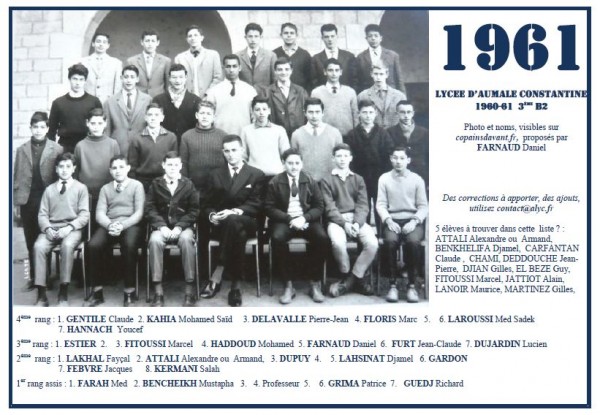 Capture-Aumale 1960-61 3ème B2 Daniel FARNAUD pour site