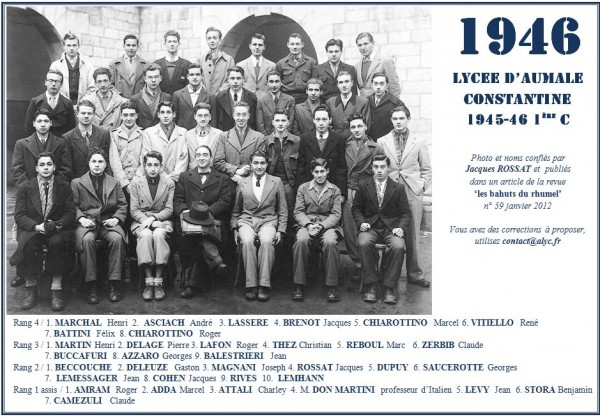 Une-A-1945-46-1eC-Jacques ROSSAT-Bahuts n° 59-Janv-2012