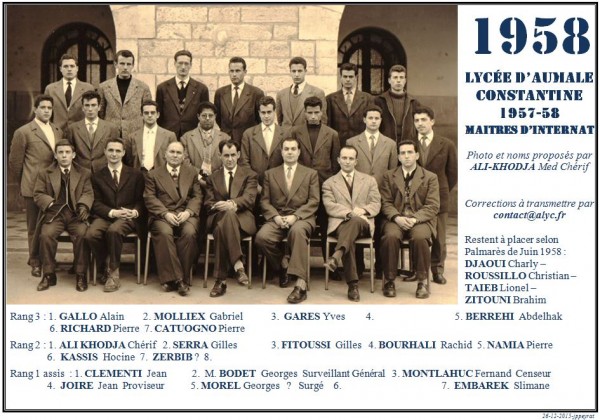 Une-A-1958-Maitres d-internat-AliKhodja