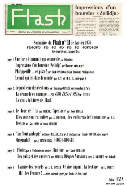 Une-Sommaire-Flash n° 11-janvier 1956