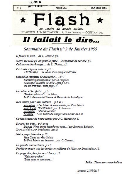 Flash-n° 3-Sommaire-TimesNewRomanitalique