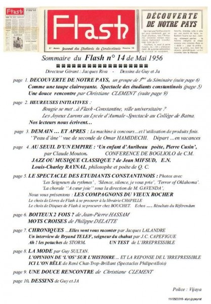 Une-Sommaire-Flash-14-mai-1956