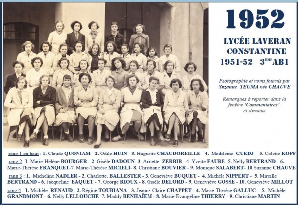 Une-L-1951-52-3eAB1-Suzanne CHAUVE