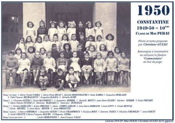 Une-L-1950-10e-MmePEHAU-Christ-GUEDJ