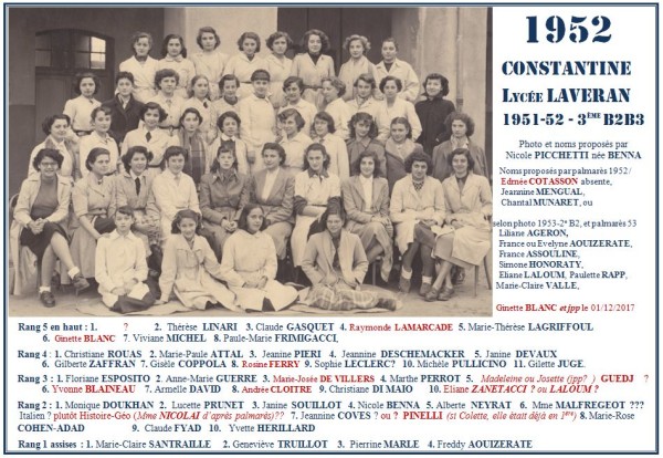 Une-Laveran-1952-B2B3-3e-Nicole-Benna-Ginette Blanc