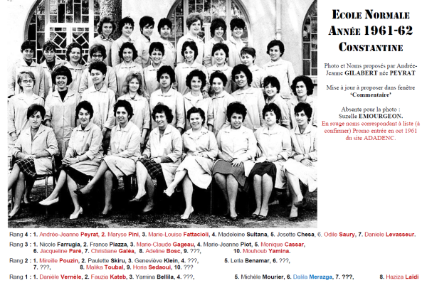 Une-EN Filles 1961-62-