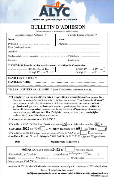 Capture page 1 du Bulletin d'Adhésion 5