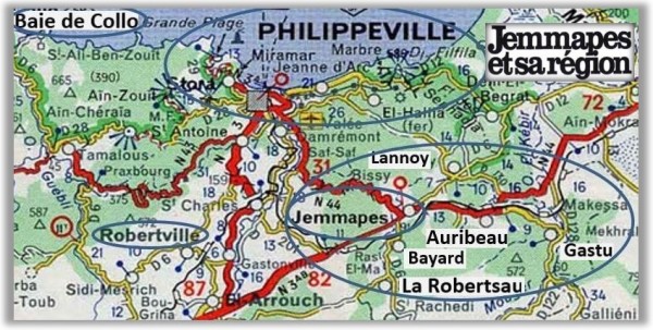 Carte Jemmapes et sa Région